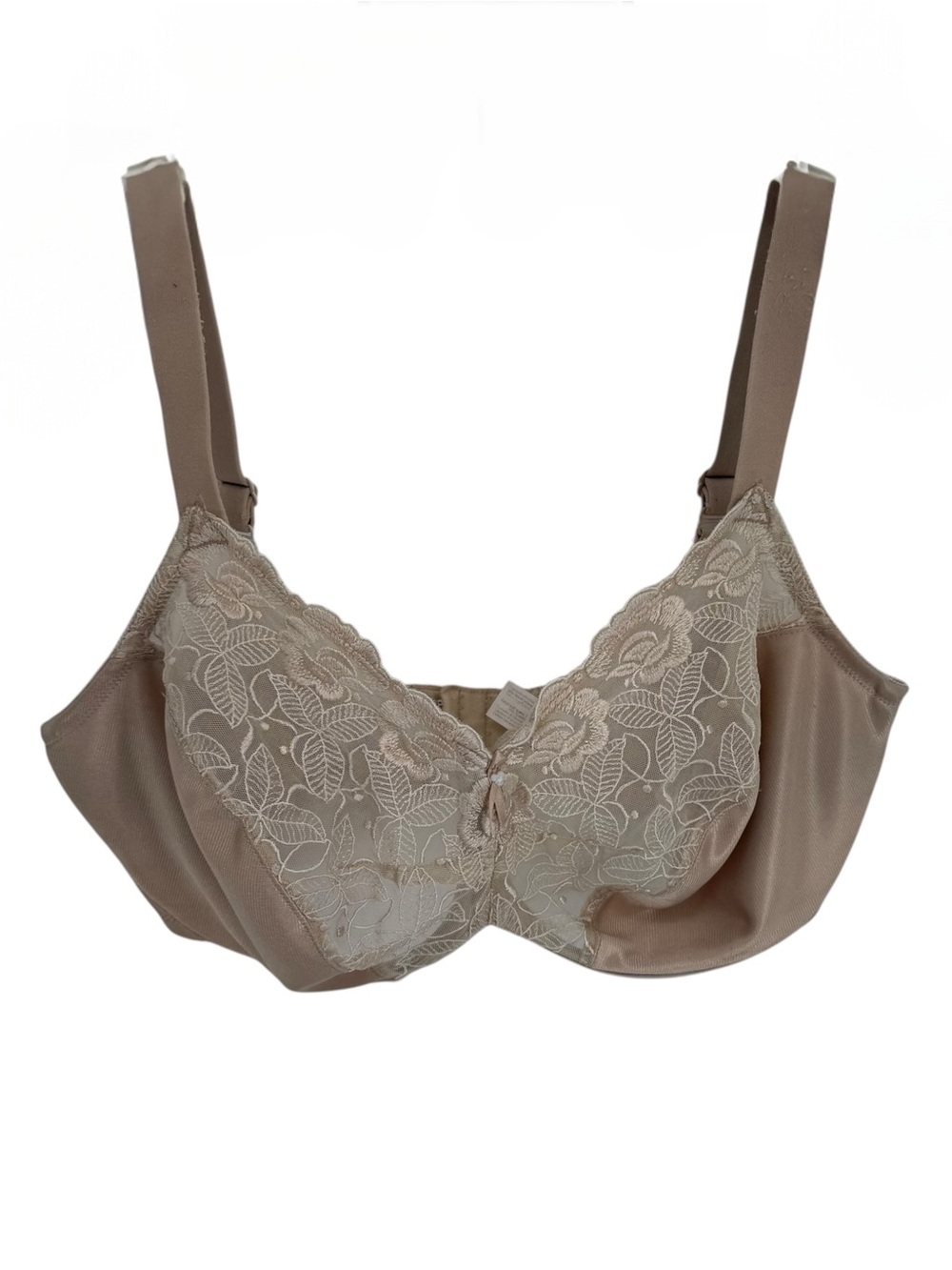 Wacoal Size 36DDD Beige Lace Underwired Minimizer Bra 85122 Tan Back Closure